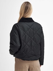 Barbour® International Laia Cropped Boxy Quilt Black Jacket - Image 3 of 7