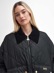 Barbour® International Laia Cropped Boxy Quilt Black Jacket - Image 4 of 7