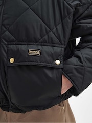 Barbour® International Laia Cropped Boxy Quilt Black Jacket - Image 6 of 7