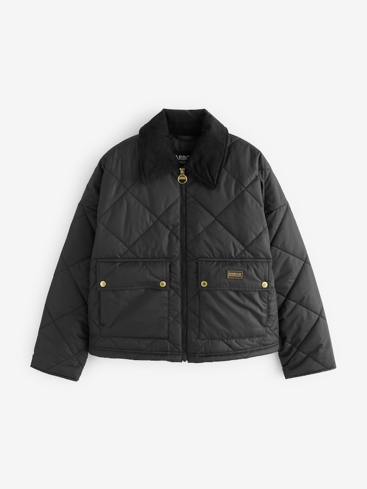 Barbour® International Laia Cropped Boxy Quilt Black Jacket - Image 7 of 7