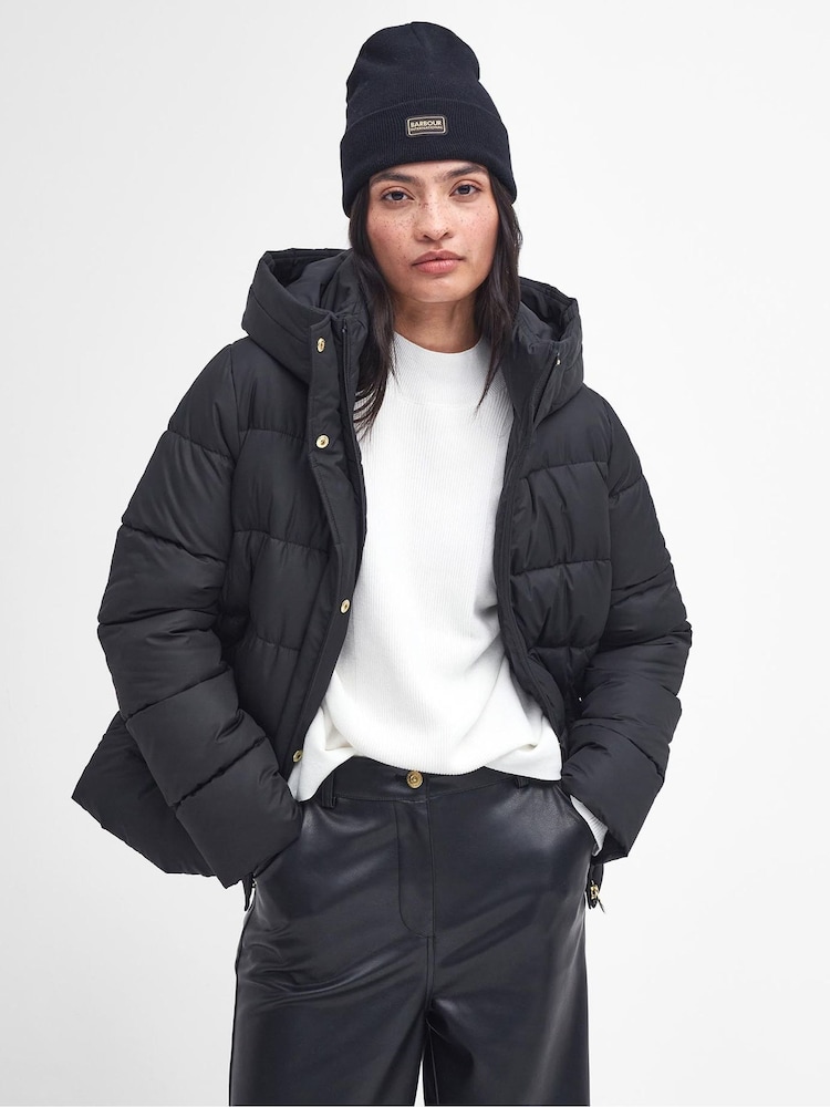 Barbour® International Black Barron Boxy Baffle Quilt Puffer Jacket - Image 1 of 7