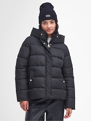 Barbour® International Black Barron Boxy Baffle Quilt Puffer Jacket - Image 2 of 7