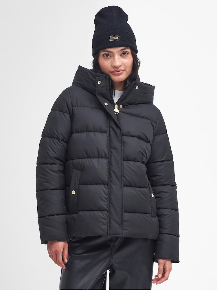 Barbour® International Black Barron Boxy Baffle Quilt Puffer Jacket - Image 2 of 7