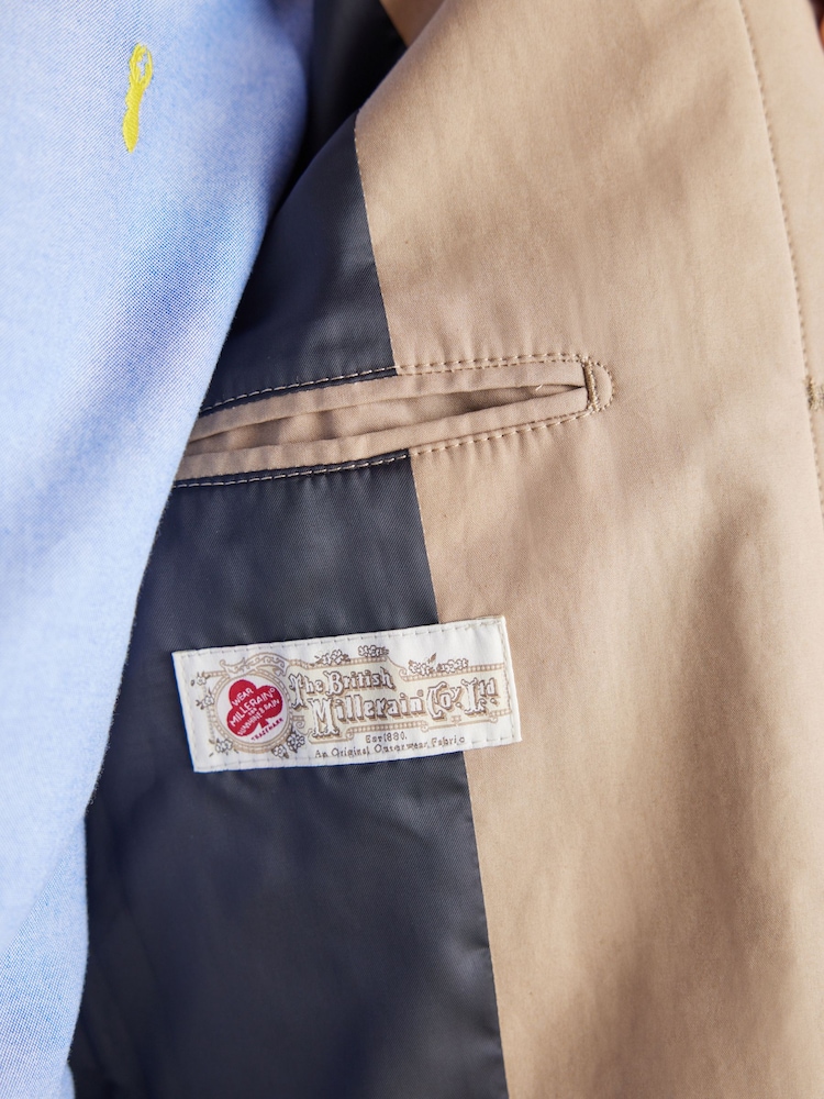 Stone British Millerain Signature Shower Resistant Longer Length Trench Coat - Image 11 of 12