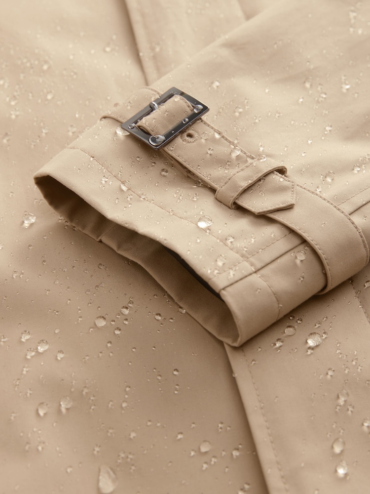Stone British Millerain Signature Shower Resistant Longer Length Trench Coat - Image 5 of 12