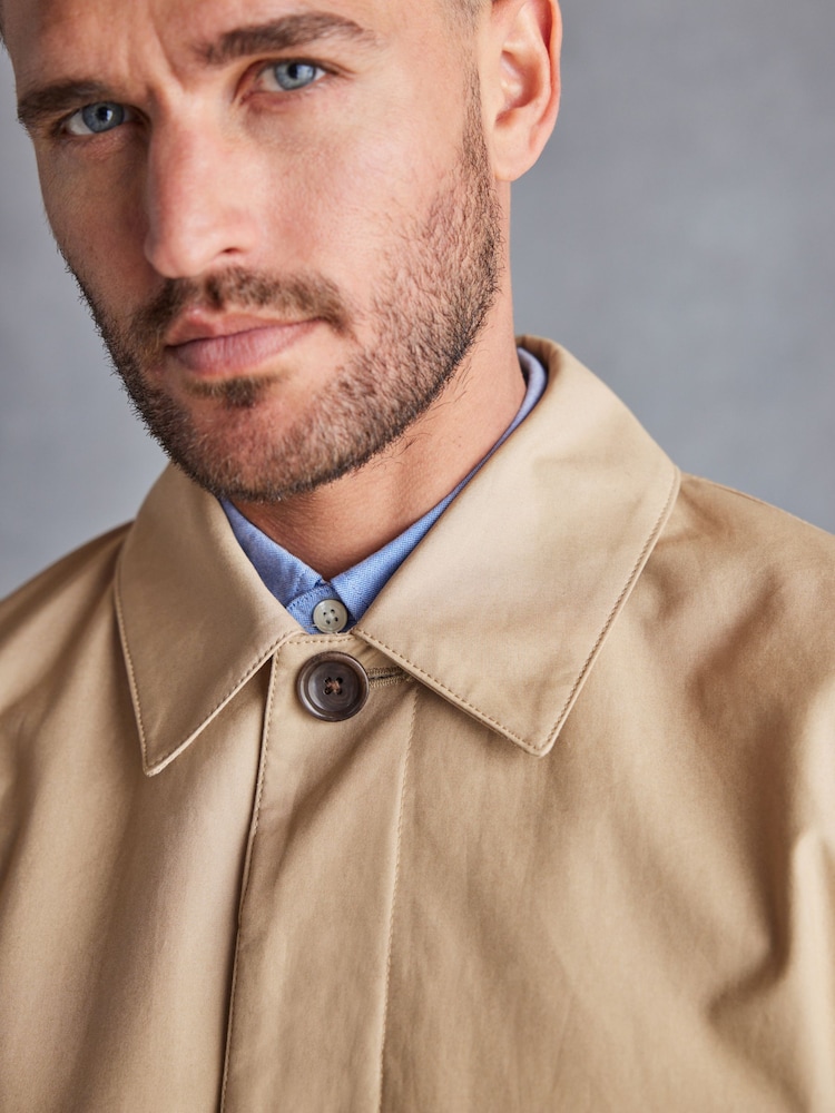 Stone British Millerain Signature Shower Resistant Longer Length Trench Coat - Image 7 of 12