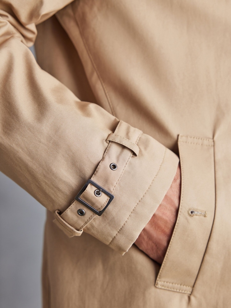 Stone British Millerain Signature Shower Resistant Longer Length Trench Coat - Image 8 of 12