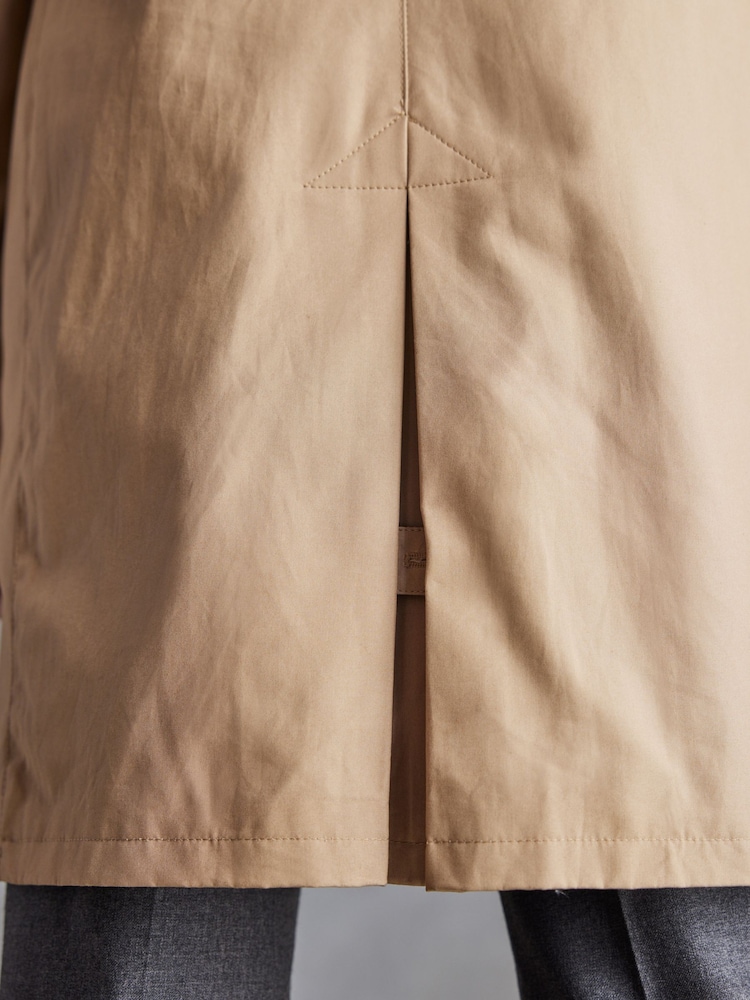 Stone British Millerain Signature Shower Resistant Longer Length Trench Coat - Image 9 of 12