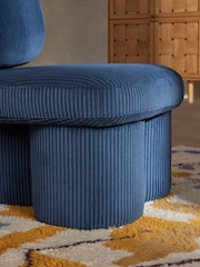 MADE.COM Steel Blue Thea Accent Chair - Image 3 of 6