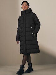 Barbour® International Barron Longline Baffle Quilt Puffer Coat - Image 1 of 7