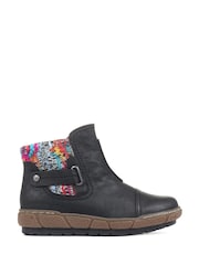 Pavers Black Ladies Wide Fit Ankle Boots - Image 1 of 8