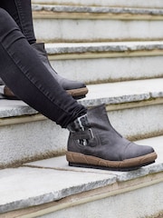 Pavers Black Ladies Wide Fit Ankle Boots - Image 8 of 8