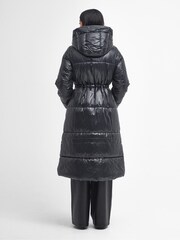 Barbour® International Watkins Longline Gloss Puffer Black Jacket - Image 2 of 7