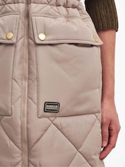 Barbour® International Beige Meir Boxed Mid Length Quilted Gilet - Image 6 of 7