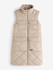 Barbour® International Beige Meir Boxed Mid Length Quilted Gilet - Image 7 of 7