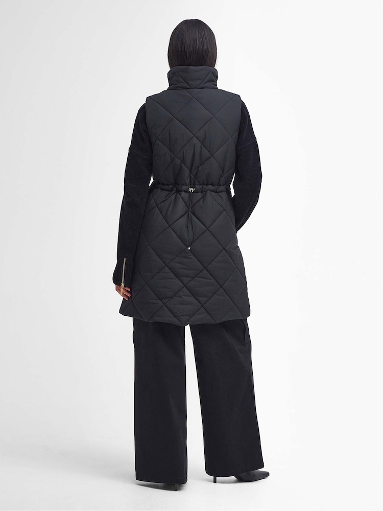 Barbour® International Beige Meir Boxed Mid Length Quilted Gilet - Image 2 of 7