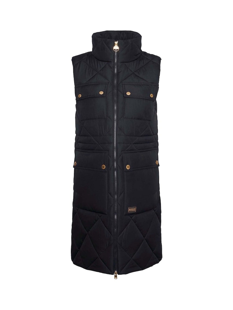Barbour® International Beige Meir Boxed Mid Length Quilted Gilet - Image 7 of 7