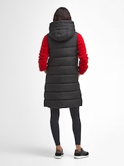 Barbour® International Greyson Long Length Baffle Quilt Black Gilet - Image 2 of 7