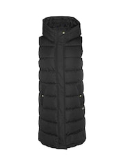 Barbour® International Greyson Long Length Baffle Quilt Black Gilet - Image 7 of 7