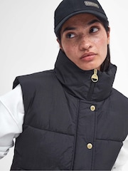 Barbour® International Callie Cropped Puffer Black Gilet - Image 3 of 8
