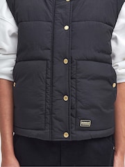 Barbour® International Callie Cropped Puffer Black Gilet - Image 5 of 8
