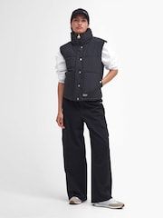 Barbour® International Callie Cropped Puffer Black Gilet - Image 6 of 8