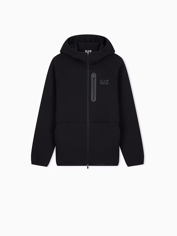 EA7 Black Regular-Fit Logo Sweat Top - Image 1 of 3