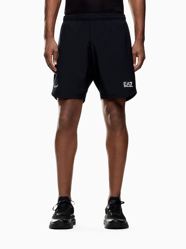 EA7 Black Regular-Fit Logo Shorts - Image 1 of 5