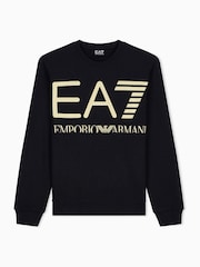 EA7 Black Regular-Fit Logo Sweat Top - Image 1 of 2
