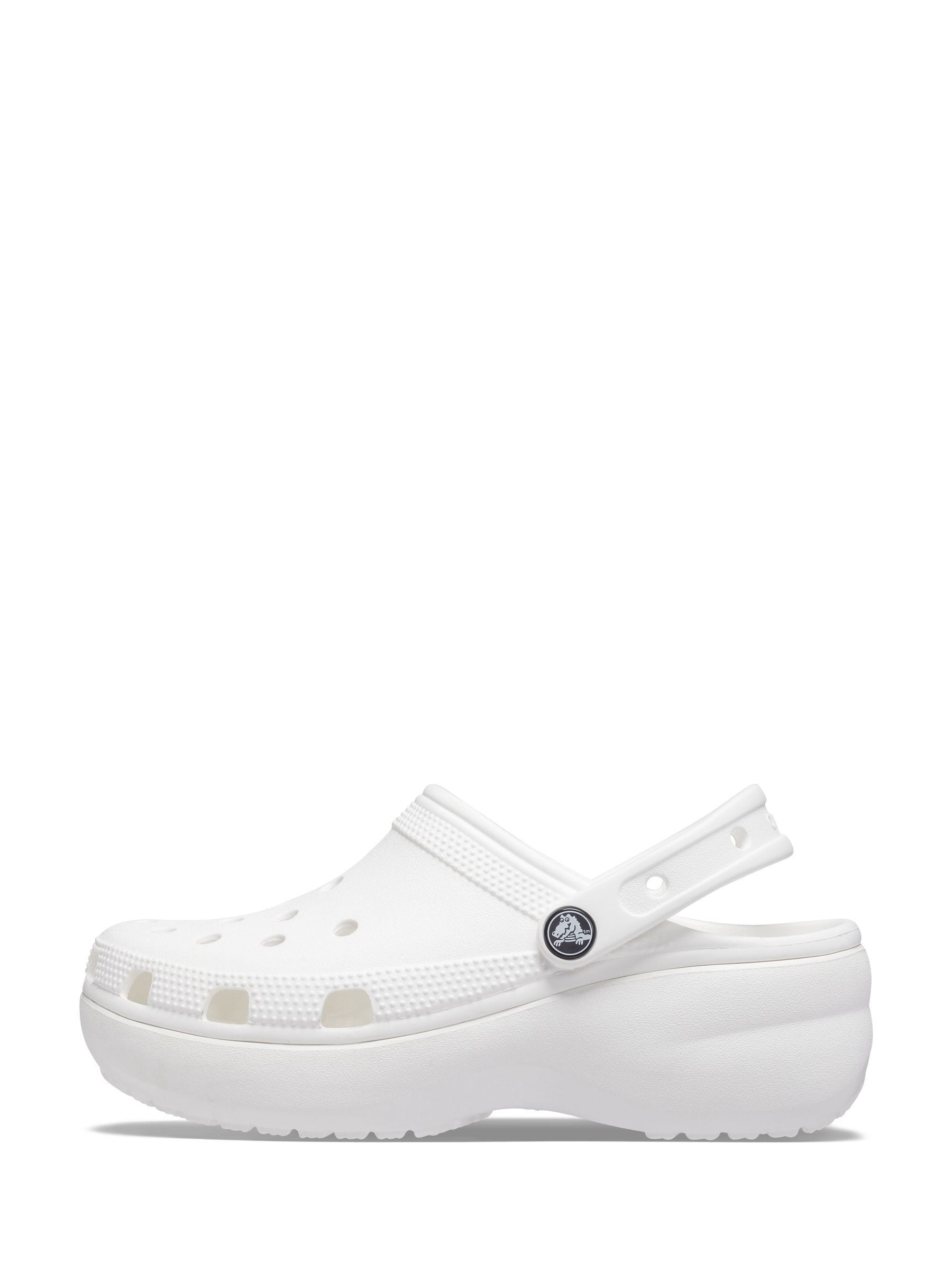 Cream White Crocs Classic Platform Clogs