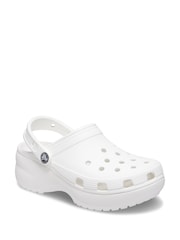 Crocs Cream/White Classic Platform Clogs - Image 4 of 7