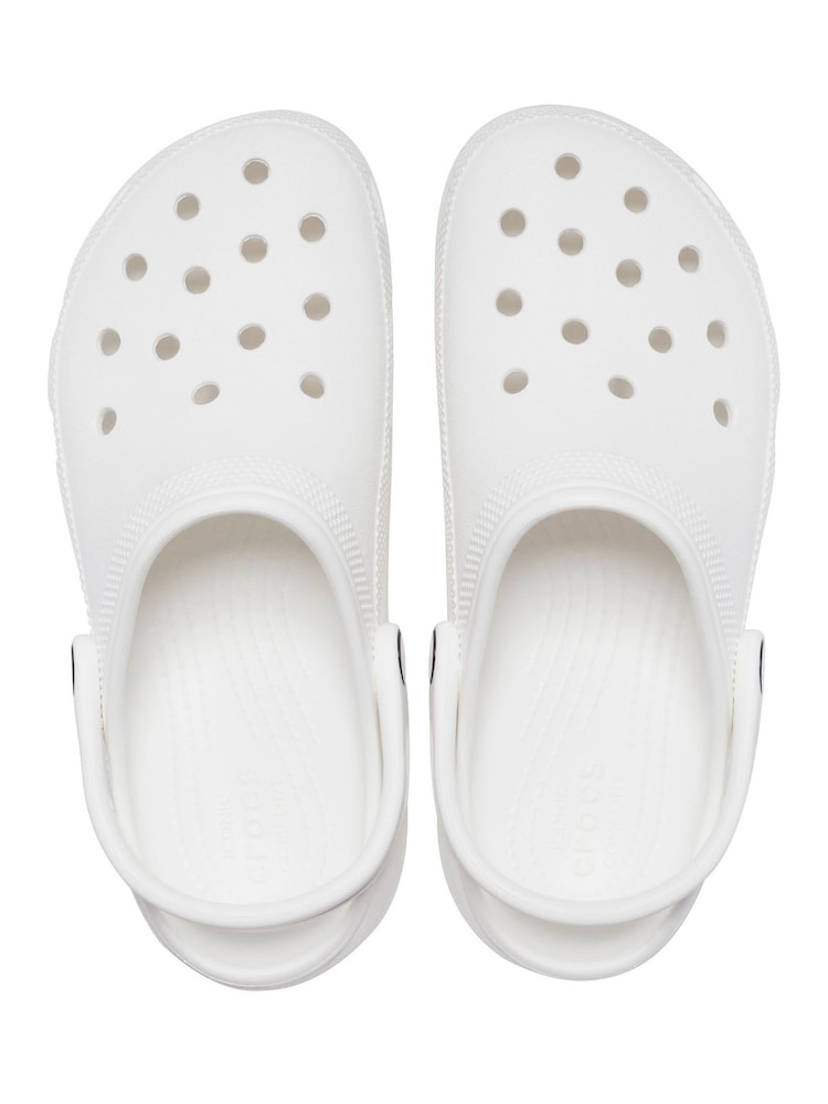 Crocs Cream/White Classic Platform Clogs - Image 8 of 9