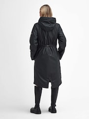 Barbour® International Wyatt Showerproof Longline Black Jacket - Image 2 of 7