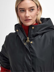 Barbour® International Wyatt Showerproof Longline Black Jacket - Image 4 of 7