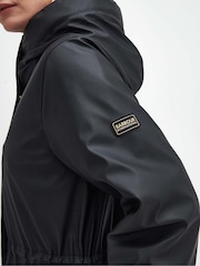 Barbour® International Wyatt Showerproof Longline Black Jacket - Image 6 of 7