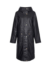 Barbour® International Wyatt Showerproof Longline Black Jacket - Image 7 of 7