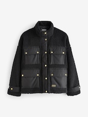 Barbour® International Thornton Sherpa Teddy Black Fleece - Image 8 of 8