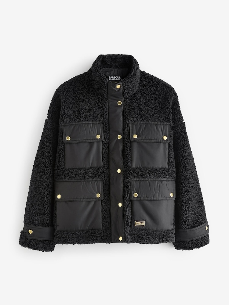 Barbour® International Thornton Sherpa Teddy Black Fleece - Image 8 of 8