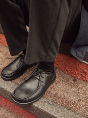 Schwarz - Schnürschuhe aus Leder für die Schule - Bild 1 von 8