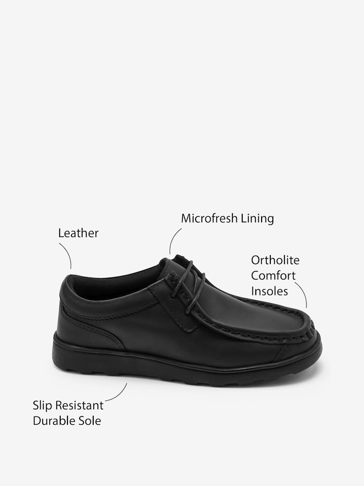 Schwarz - Schnürschuhe aus Leder für die Schule - Bild 8 von 8
