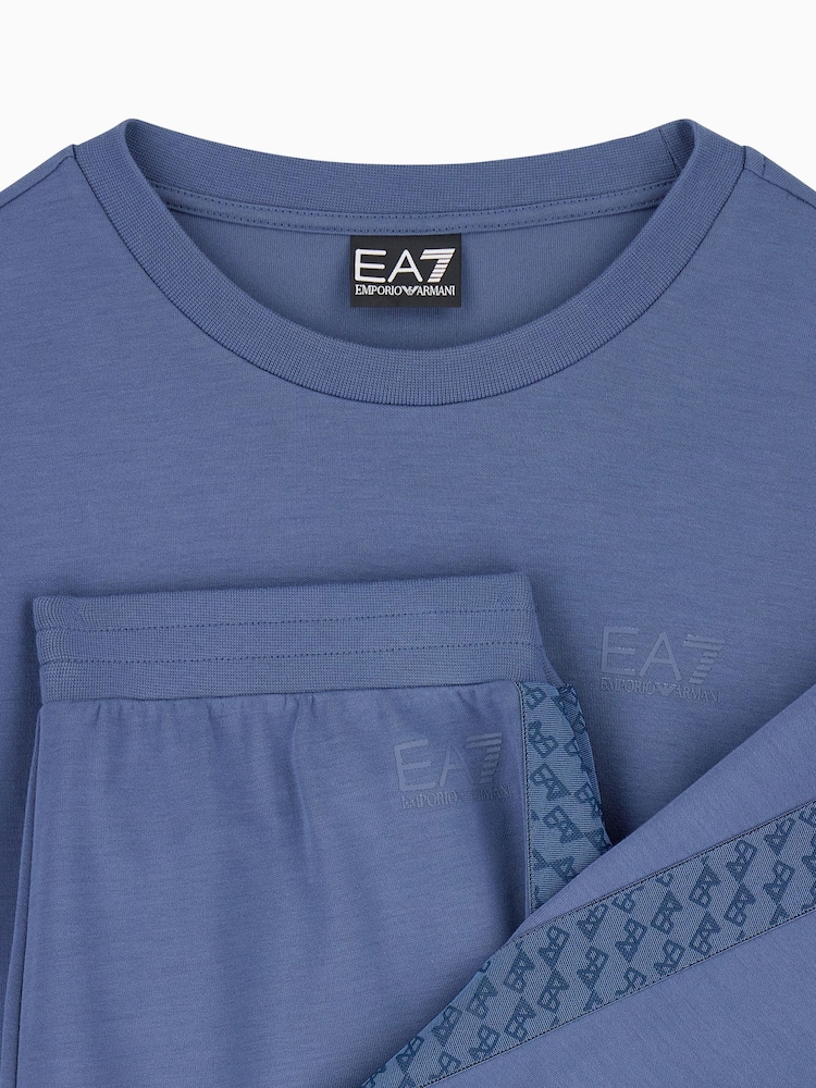 EA7 Blue Regular-Fit Logo Tracksuit - Image 7 of 7