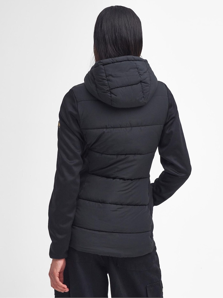 Barbour® International Bondar Quilted Jersey Black Jacket - Image 2 of 7 Barbour® International Bondar Quilted Jersey Black Jacket - Image 2 of 7