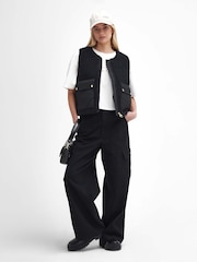 Barbour® International Nyberg Boxy Borg Fleece Liner Black Gilet - Image 2 of 7