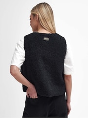 Barbour® International Nyberg Boxy Borg Fleece Liner Black Gilet - Image 3 of 7