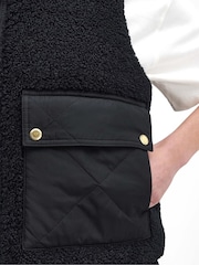 Barbour® International Nyberg Boxy Borg Fleece Liner Black Gilet - Image 6 of 7