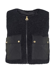 Barbour® International Nyberg Boxy Borg Fleece Liner Black Gilet - Image 7 of 7