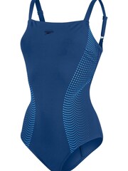 Speedo Womens Blue Shaping Crystal Lux Printed 1 Piece Swimsuit - Image 7 of 11