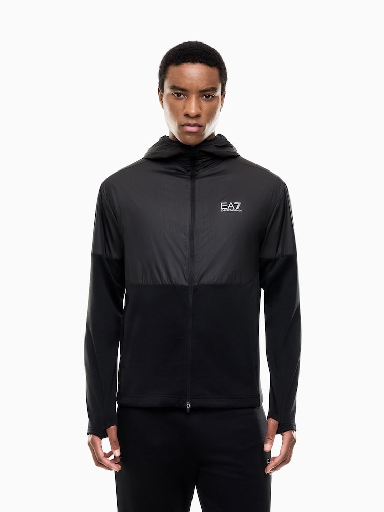 EA7 Black Regular-Fit Logo Sweat Top - Image 1 of 6