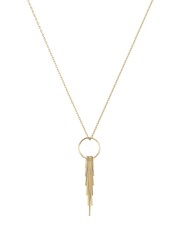 Oliver Bonas Gold Tone Aida Fine Circle Fan Drop Pendant Necklace - Image 1 of 3