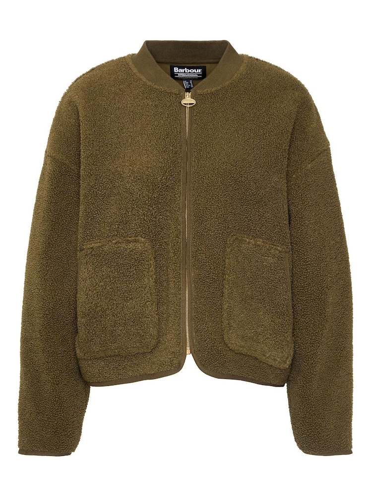 Barbour® International Green Serova Fleece Bomber Jacket - Image 7 of 7 Barbour® International Green Serova Fleece Bomber Jacket - Image 7 of 7